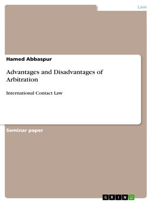 cover image of Advantages and Disadvantages of Arbitration